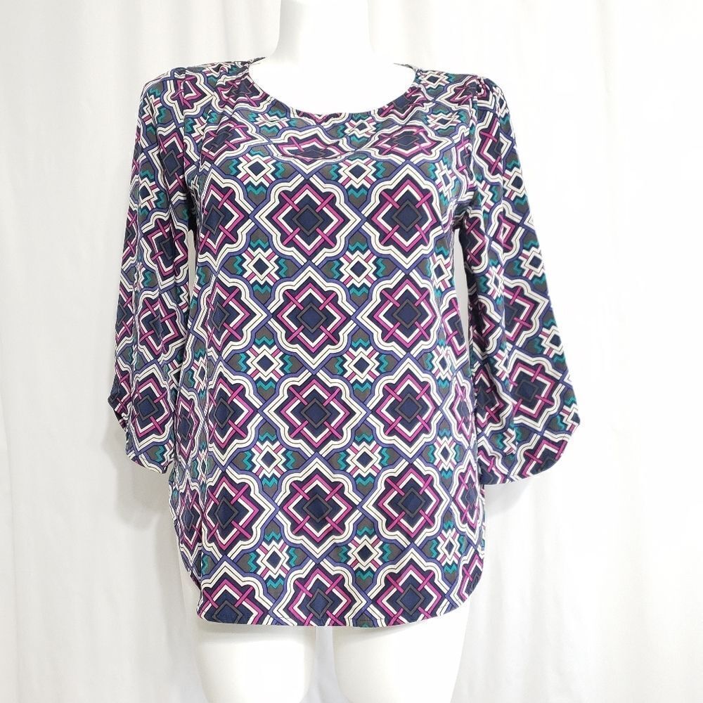 Francesca's Top L Geometric multicolor